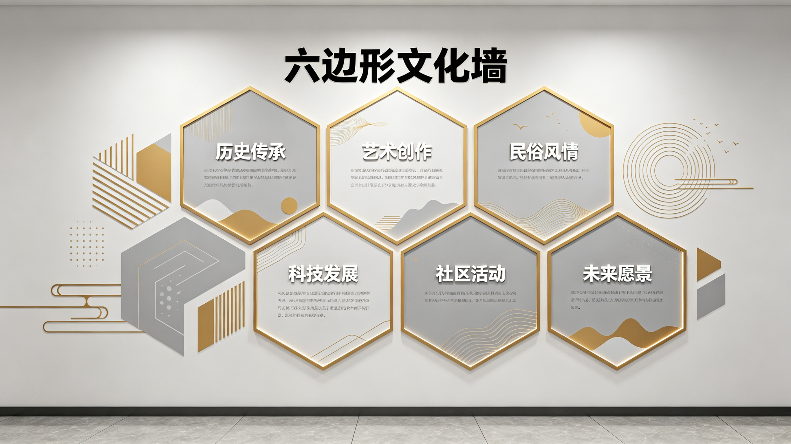 沛县企业文化墙 | 六边形信息美学